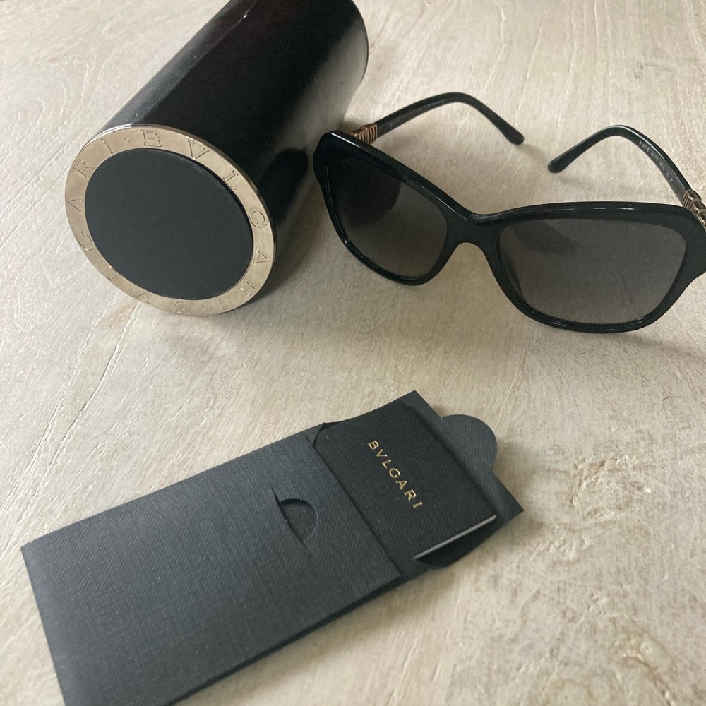 Bulgari Black Gradient Lens Women's Sunglasses